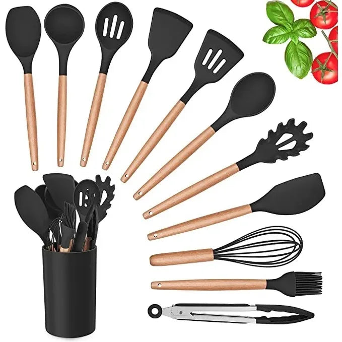 Kit Utensílios de Cozinha em Silicone com 12 Peças